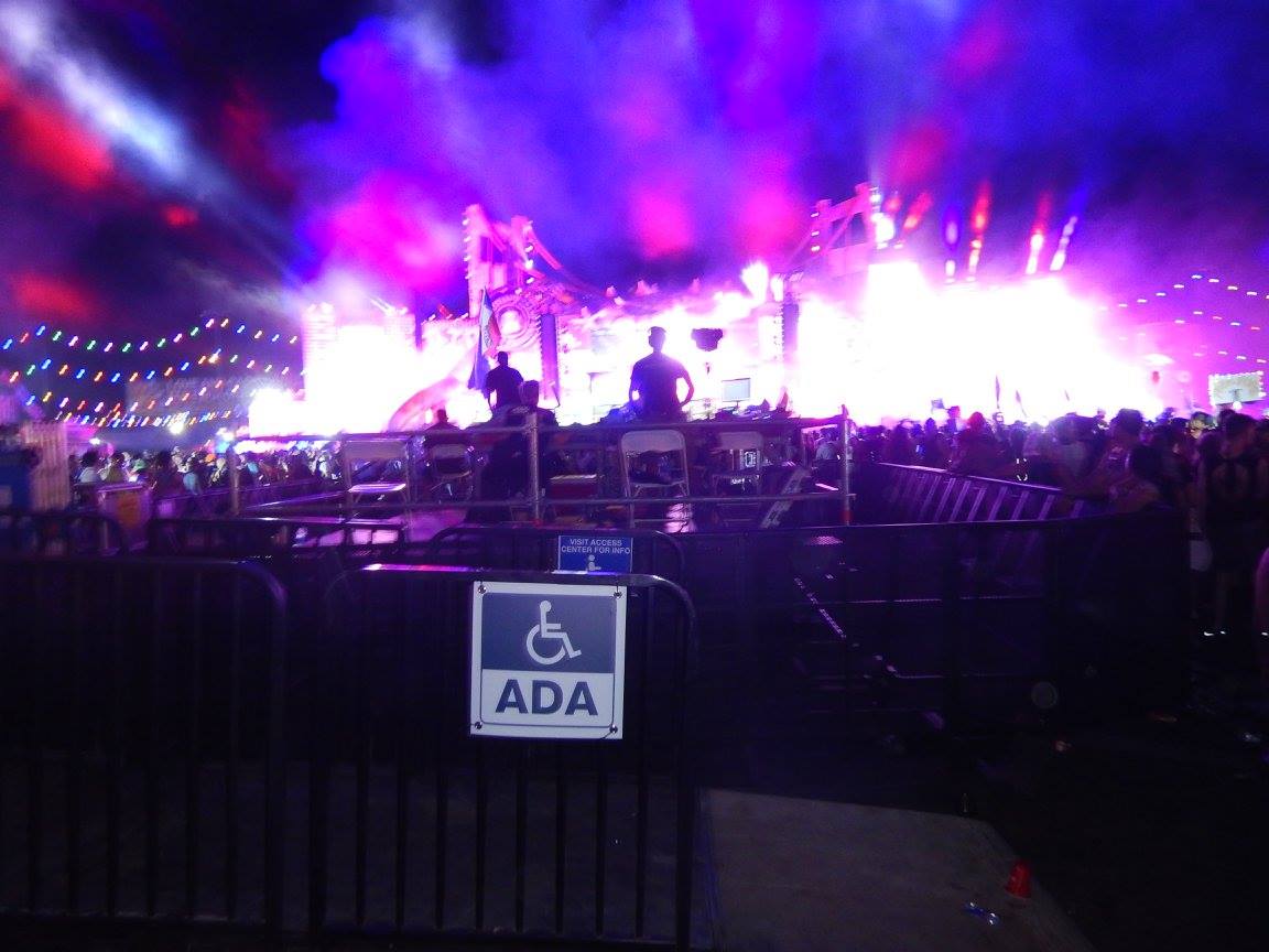 ADA wheelchair viewing area at one of the stages