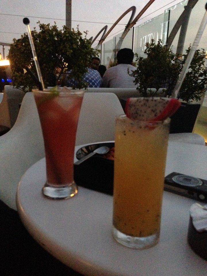 drinks at AER rooftop lounge