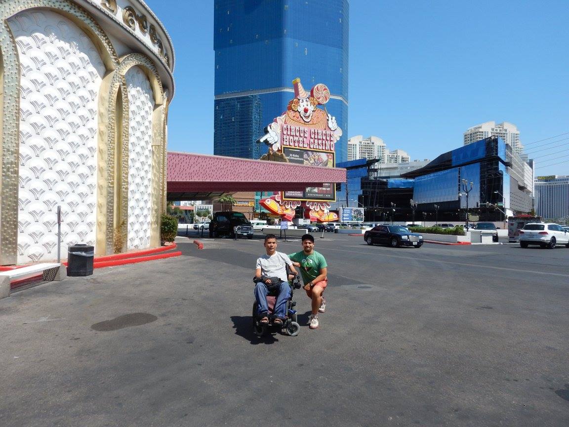 at the entrance of Circus Circus Hotel