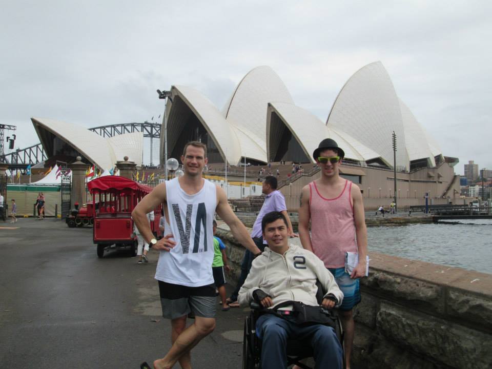 posing right by the Sydney Opera House