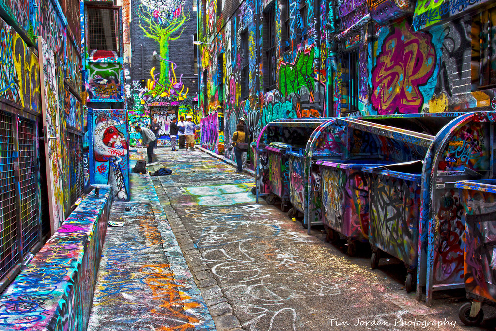 alleyways full of street art