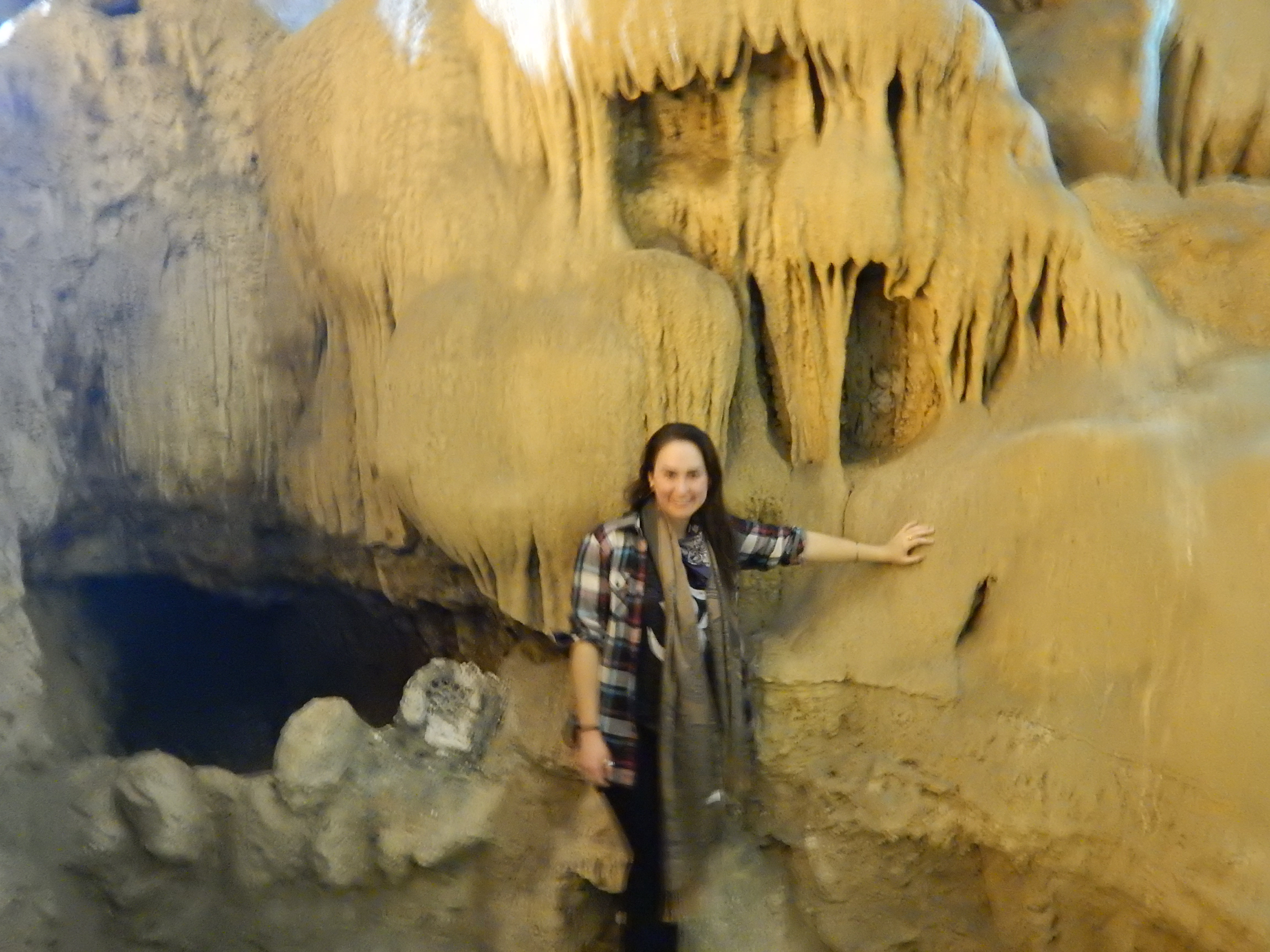 Shanel checking out the caves